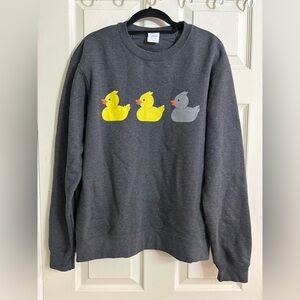 Men's Duck Duck Gray Duck Minnesota Pride Dark Gray Crewneck Sweater
